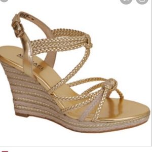 Michael Kors gold espadrille sandal size 9